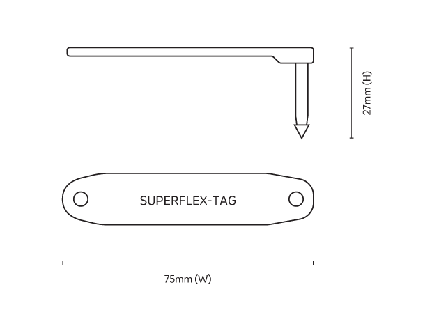 Visual Tag - SuperFlex Tag - Product dimensions